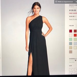 COPY - David’s Bridal Long One Shoulder Crinkle C…